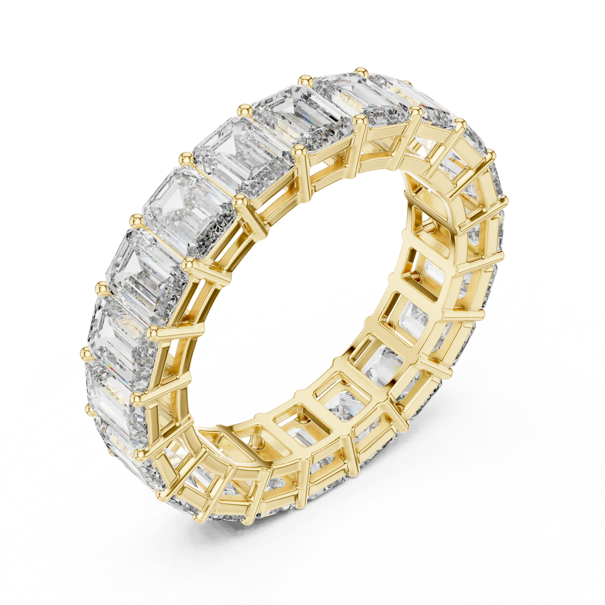 Gold 6Ct Eternity Emerald Lab Grown Diamond Cyra Ring