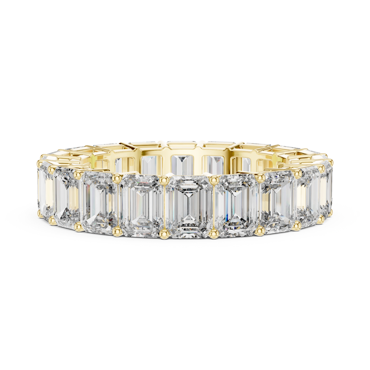 Gold 6Ct Eternity Emerald Lab Grown Diamond Cyra Ring