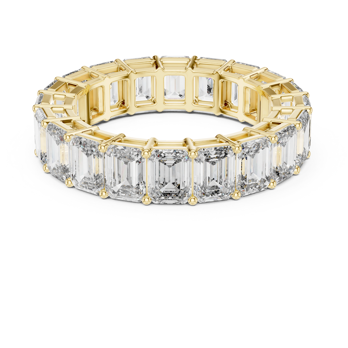Gold 6Ct Eternity Emerald Lab Grown Diamond Cyra Ring