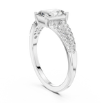 Gold 1Ct Pave Split Shank Setting Solitaire Design Radiant Round Lab Grown Diamond Jace Ring