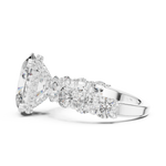 Gold 2Ct Side Stone Round Oval Lab Grown Diamond Earl Ring