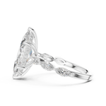 Gold 4Ct 6Prongs Solitaire Marquise Side Stone Lab Grown Diamond Tad Ring