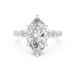 Gold 4Ct 6Prongs Solitaire Marquise Side Stone Lab Grown Diamond Tad Ring