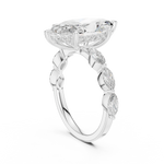 Gold 4Ct 6Prongs Solitaire Marquise Side Stone Lab Grown Diamond Tad Ring