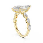 Gold 4Ct 6Prongs Solitaire Marquise Side Stone Lab Grown Diamond Tad Ring