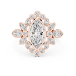 Gold 2Ct Floral Cluster Marquise Lab Grown Diamond Azira Ring