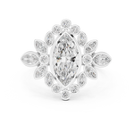 Gold 2Ct Floral Cluster Marquise Lab Grown Diamond Azira Ring