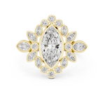 Gold 2Ct Floral Cluster Marquise Lab Grown Diamond Azira Ring