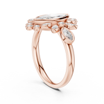 Gold 2Ct Floral Cluster Marquise Lab Grown Diamond Azira Ring