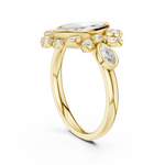 Gold 2Ct Floral Cluster Marquise Lab Grown Diamond Azira Ring