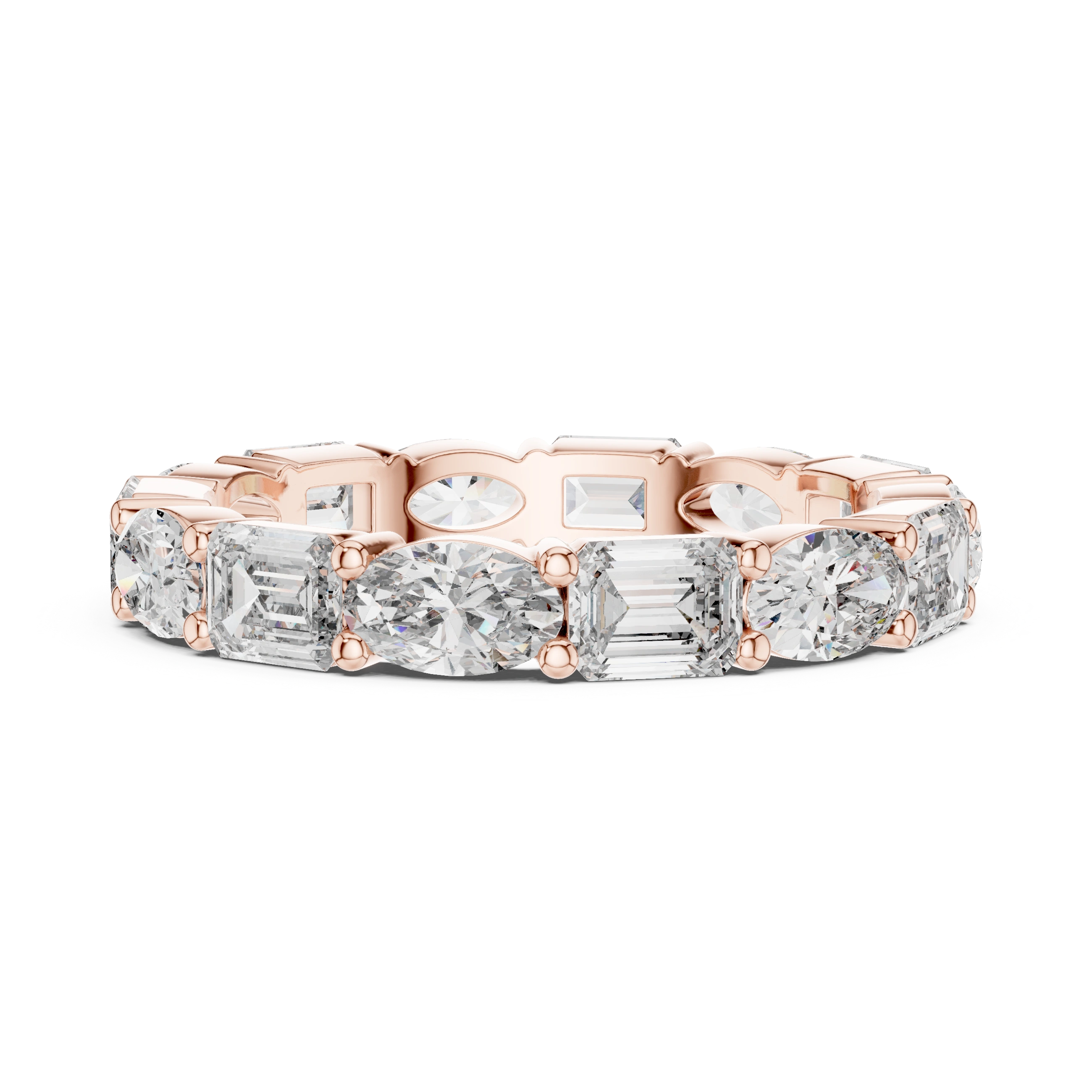 Gold 2Ct Eternity Band Oval Emerald Lab Grown Diamond Acosta Ring