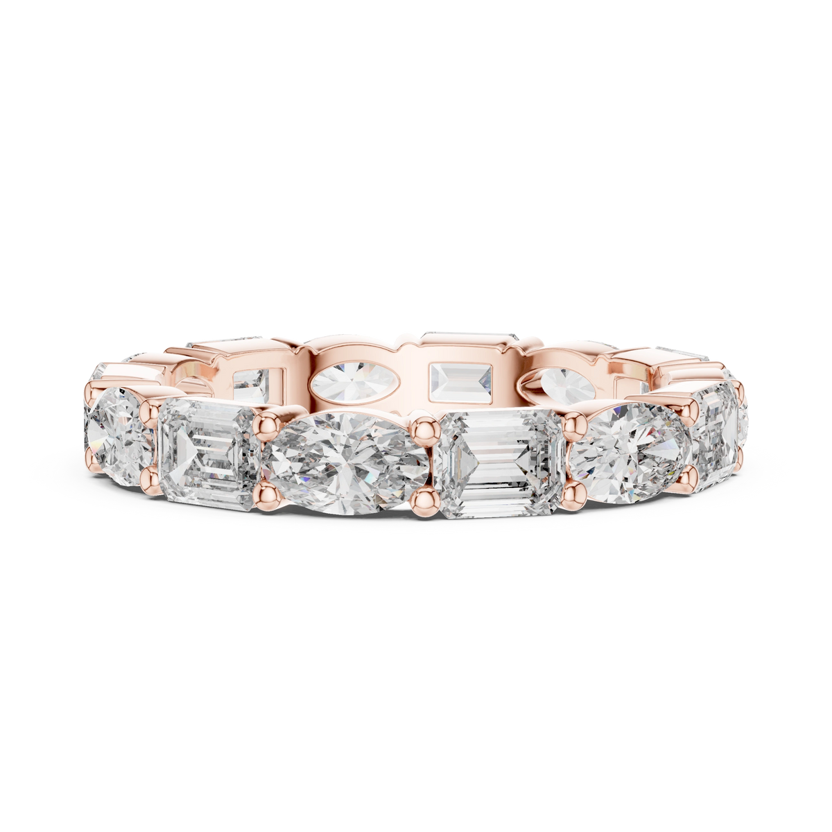 Gold 2Ct Eternity Band Oval Emerald Lab Grown Diamond Acosta Ring