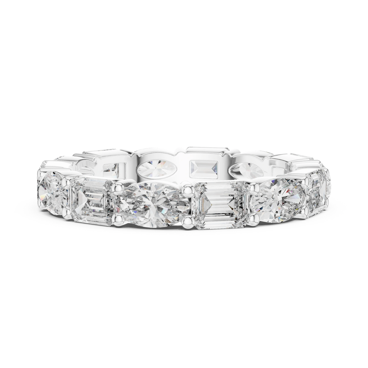Gold 2Ct Eternity Band Oval Emerald Lab Grown Diamond Acosta Ring