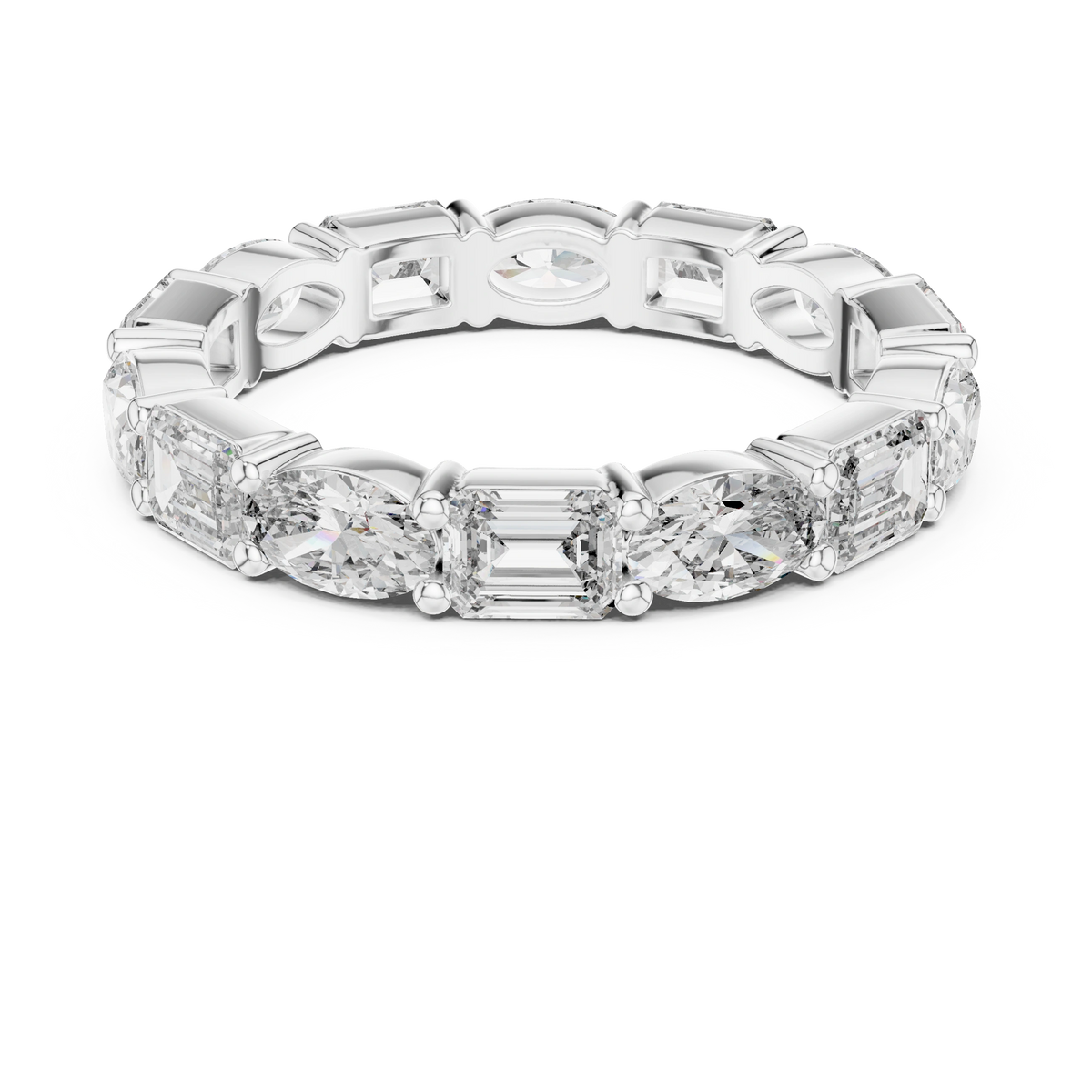 Gold 2Ct Eternity Band Oval Emerald Lab Grown Diamond Acosta Ring