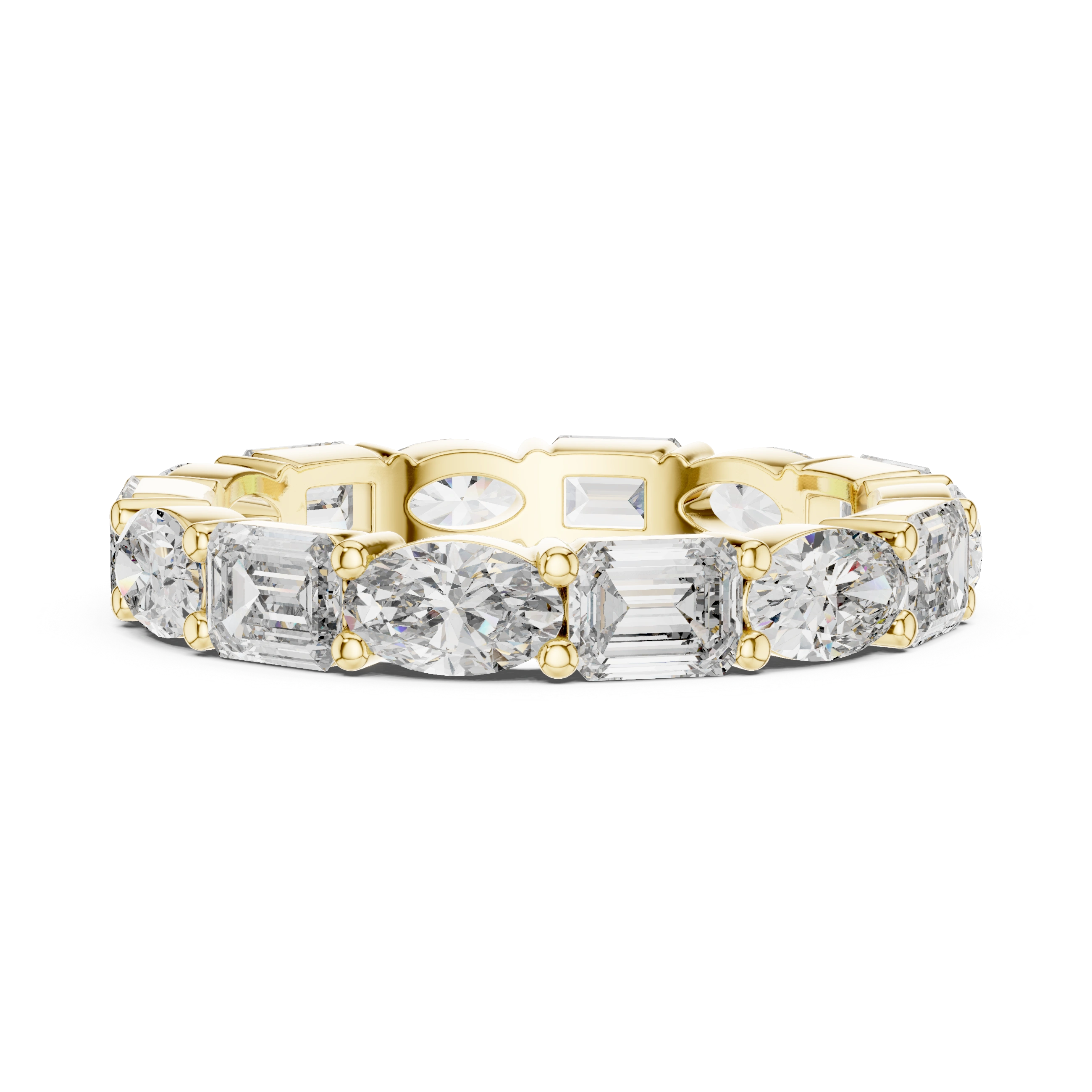 Gold 2Ct Eternity Band Oval Emerald Lab Grown Diamond Acosta Ring