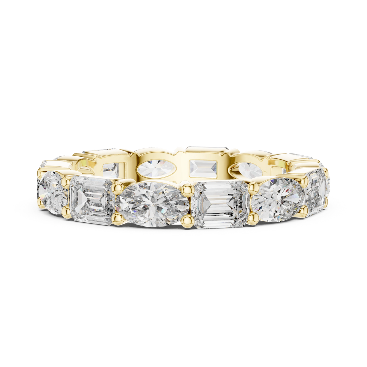 Gold 2Ct Eternity Band Oval Emerald Lab Grown Diamond Acosta Ring