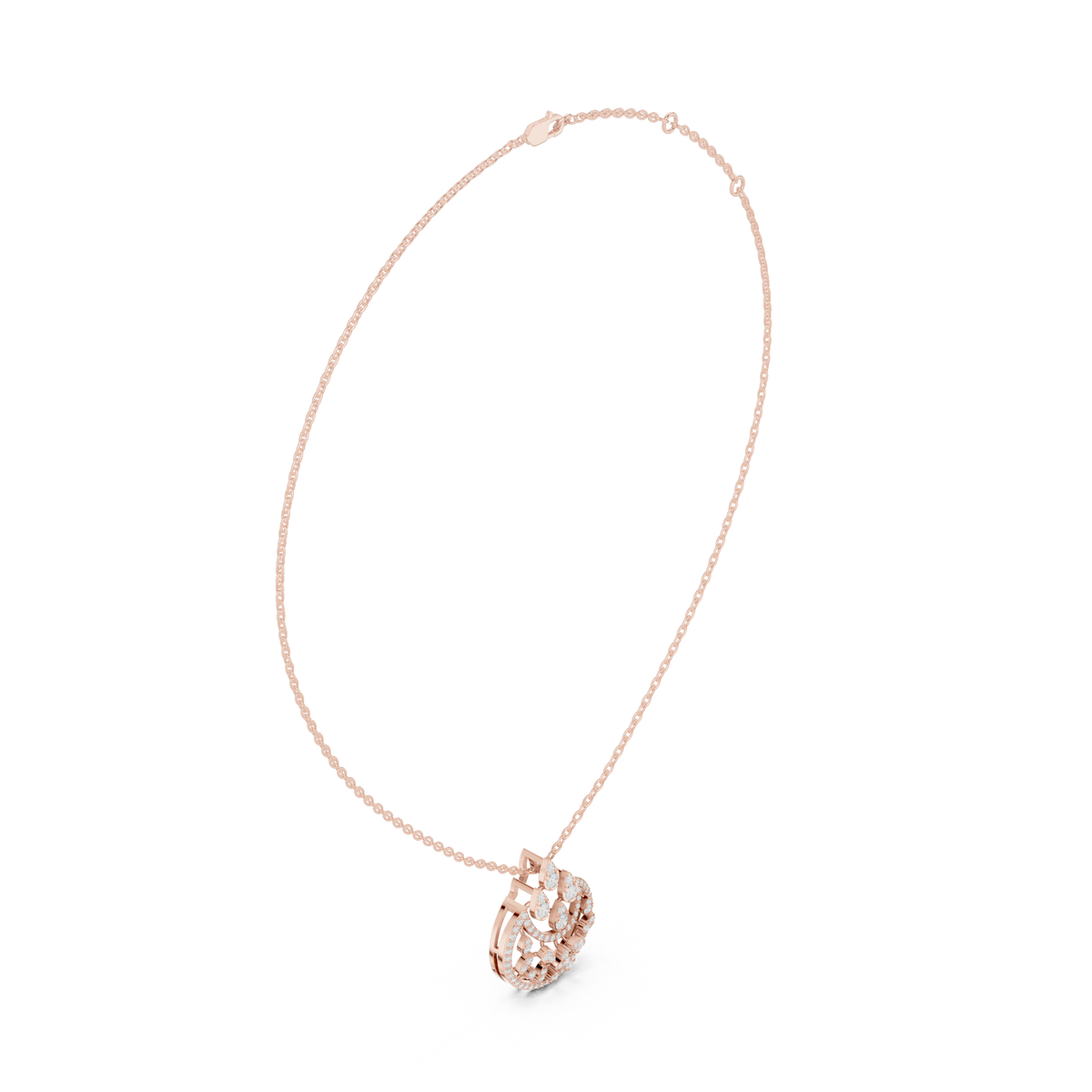 Gold Round Vintage Lab Grown Diamond Myvra Pendant