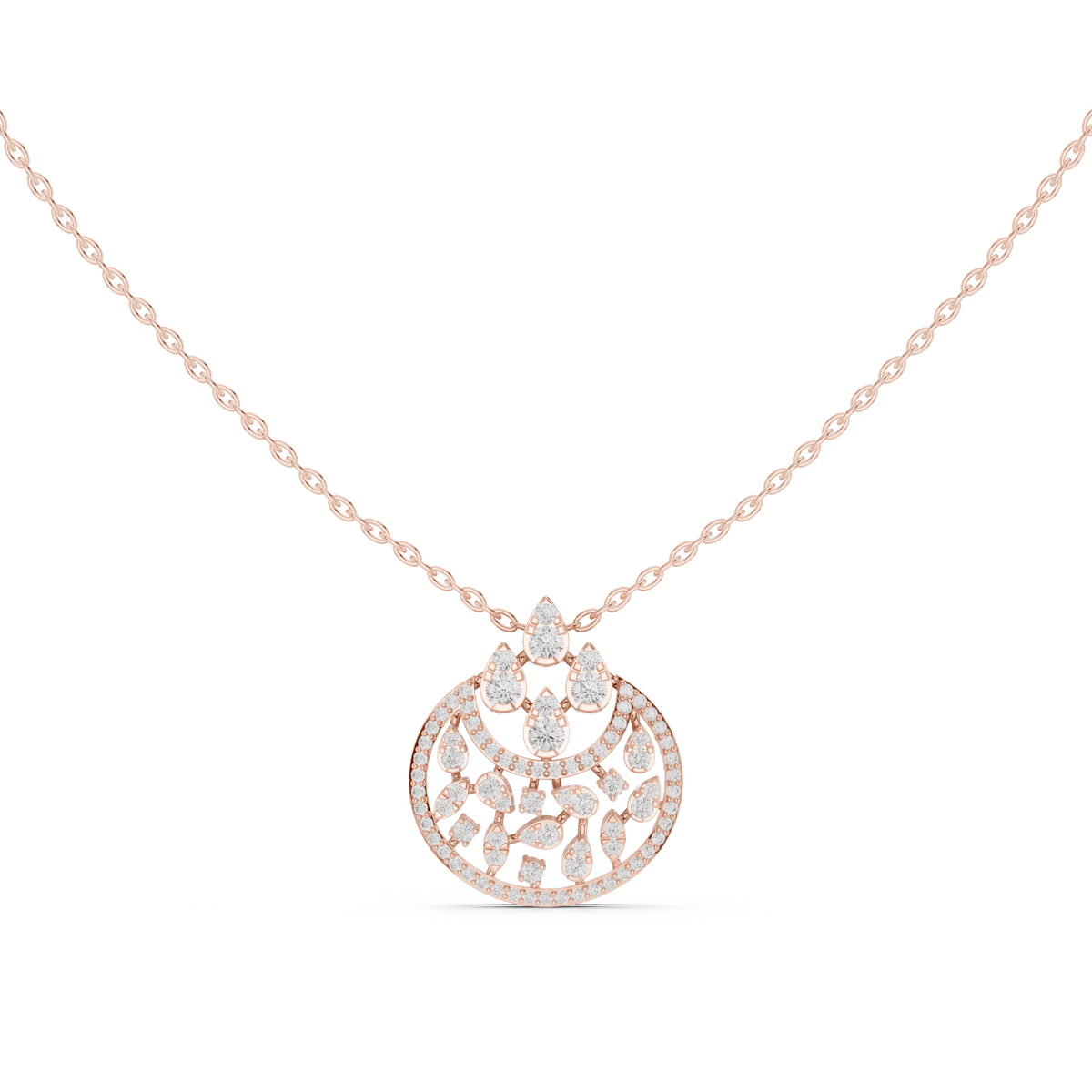 Gold Round Vintage Lab Grown Diamond Myvra Pendant