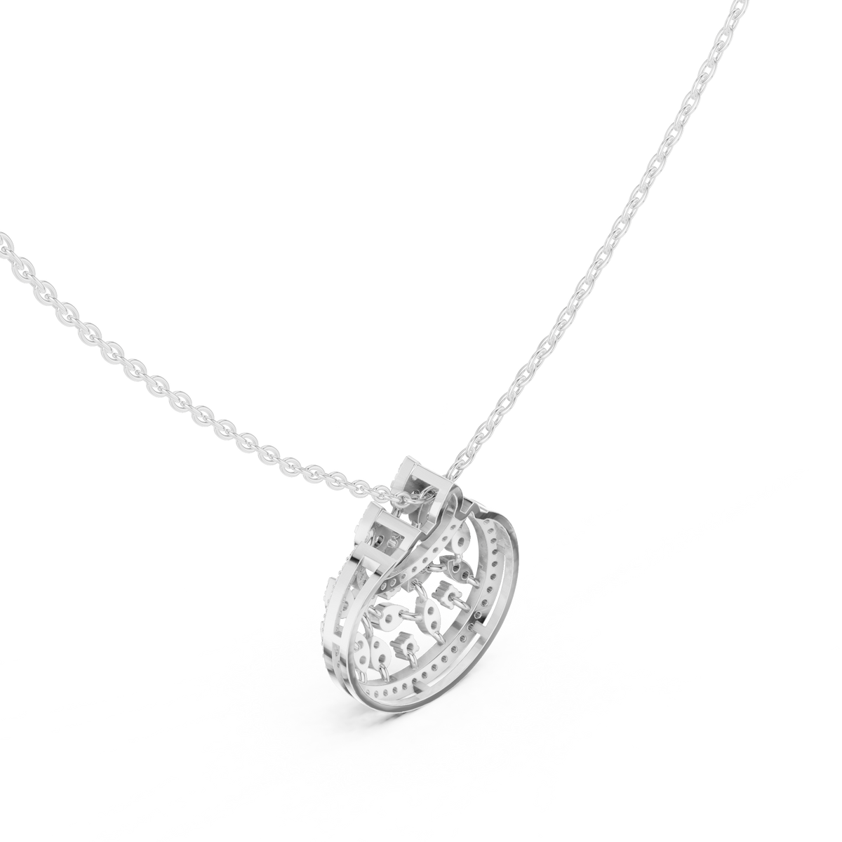 Gold Round Vintage Lab Grown Diamond Myvra Pendant