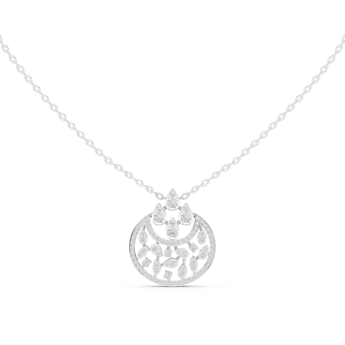 Gold Round Vintage Lab Grown Diamond Myvra Pendant