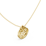 Gold Round Vintage Lab Grown Diamond Myvra Pendant