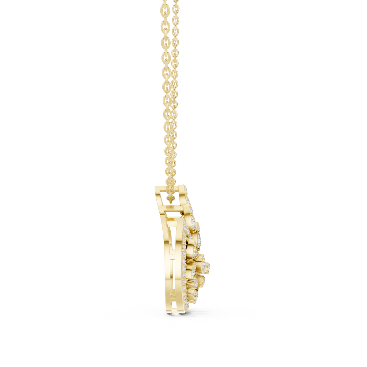 Gold Round Vintage Lab Grown Diamond Myvra Pendant