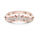 Gold Curved Half Eternity Prong Round Lab Grown Diamond Rynix Ring