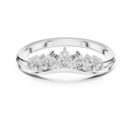 Gold Curved Half Eternity Prong Round Lab Grown Diamond Rynix Ring
