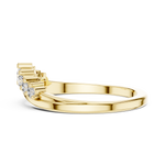 Gold Curved Half Eternity Prong Round Lab Grown Diamond Rynix Ring