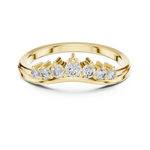 Gold Curved Half Eternity Prong Round Lab Grown Diamond Rynix Ring