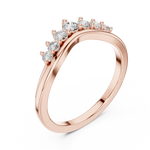 Gold Curved Half Eternity Prong Round Lab Grown Diamond Rynix Ring