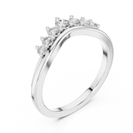 Gold Curved Half Eternity Prong Round Lab Grown Diamond Rynix Ring