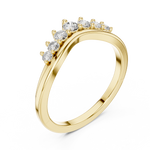 Gold Curved Half Eternity Prong Round Lab Grown Diamond Rynix Ring