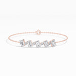 Emerald-Cut Lab Grown Diamond Station Chain Solene Bracelet
