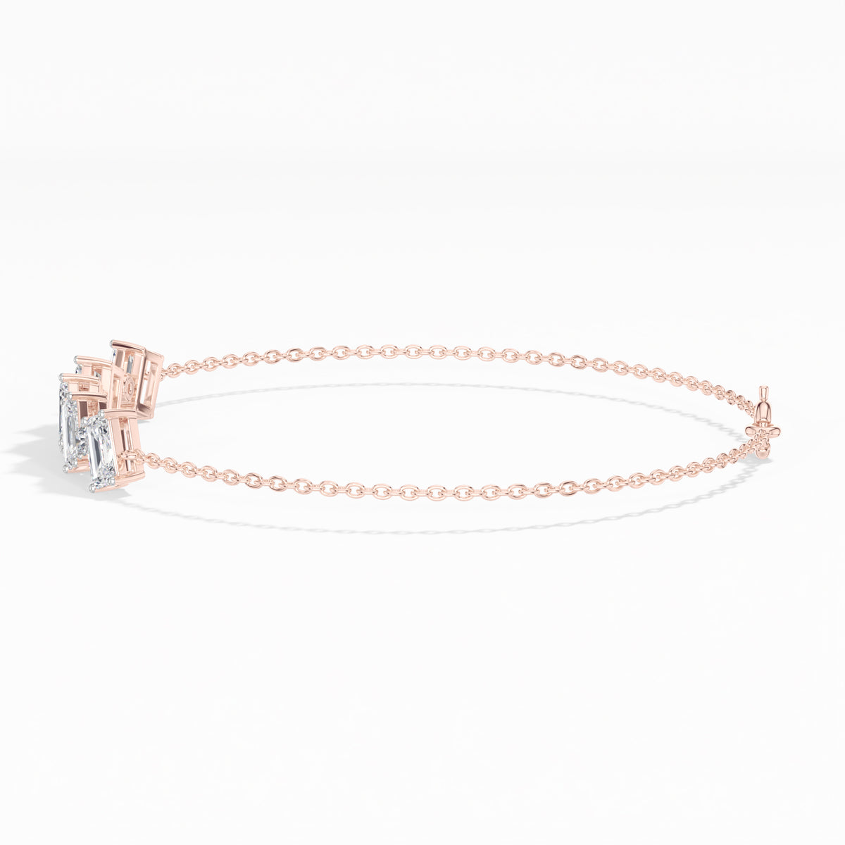 Emerald-Cut Lab Grown Diamond Station Chain Solene Bracelet