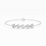 Emerald-Cut Lab Grown Diamond Station Chain Solene Bracelet
