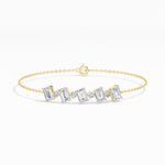 Emerald-Cut Lab Grown Diamond Station Chain Solene Bracelet