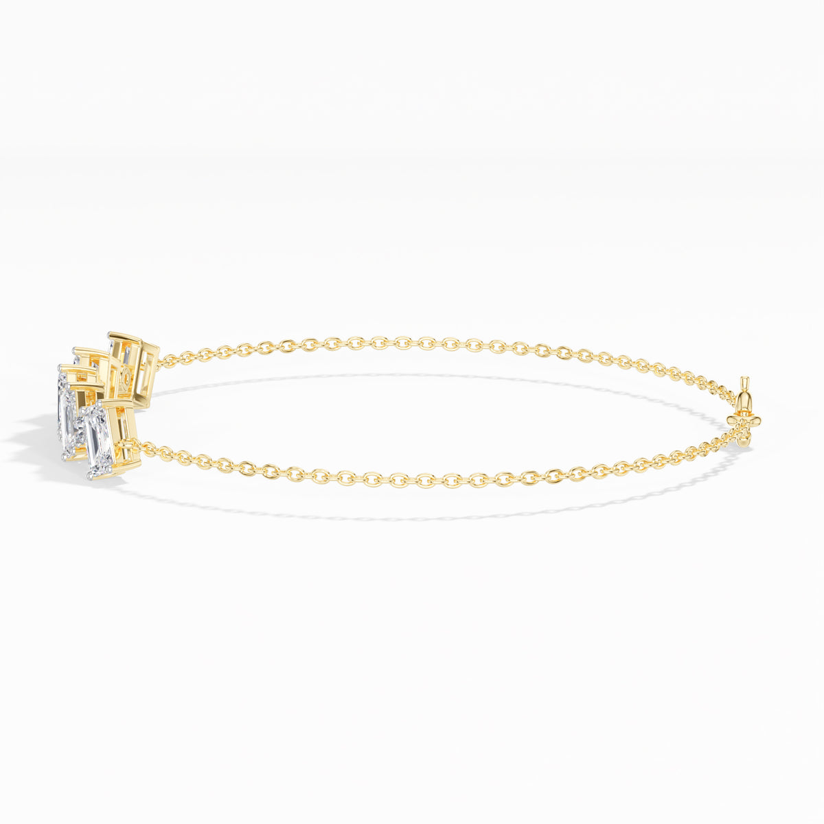 Emerald-Cut Lab Grown Diamond Station Chain Solene Bracelet
