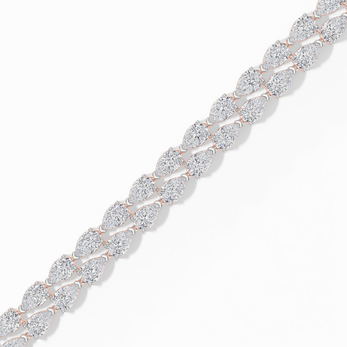 Pear Lab Grown Diamond Cluster Tennis Lumora Bracelet 