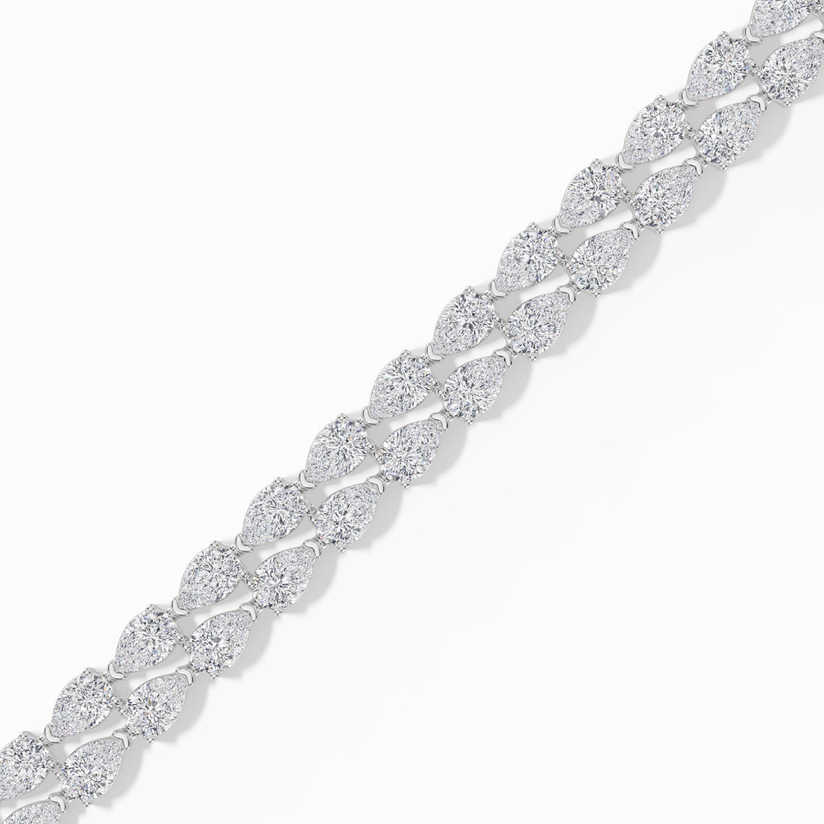 Pear Lab Grown Diamond Cluster Tennis Lumora Bracelet 