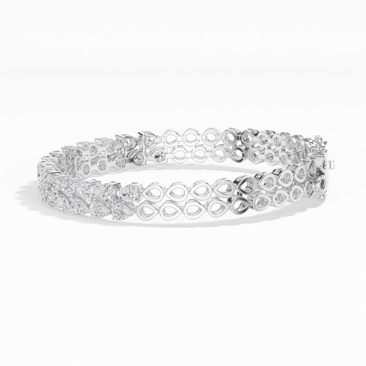 Pear Lab Grown Diamond Cluster Tennis Lumora Bracelet 