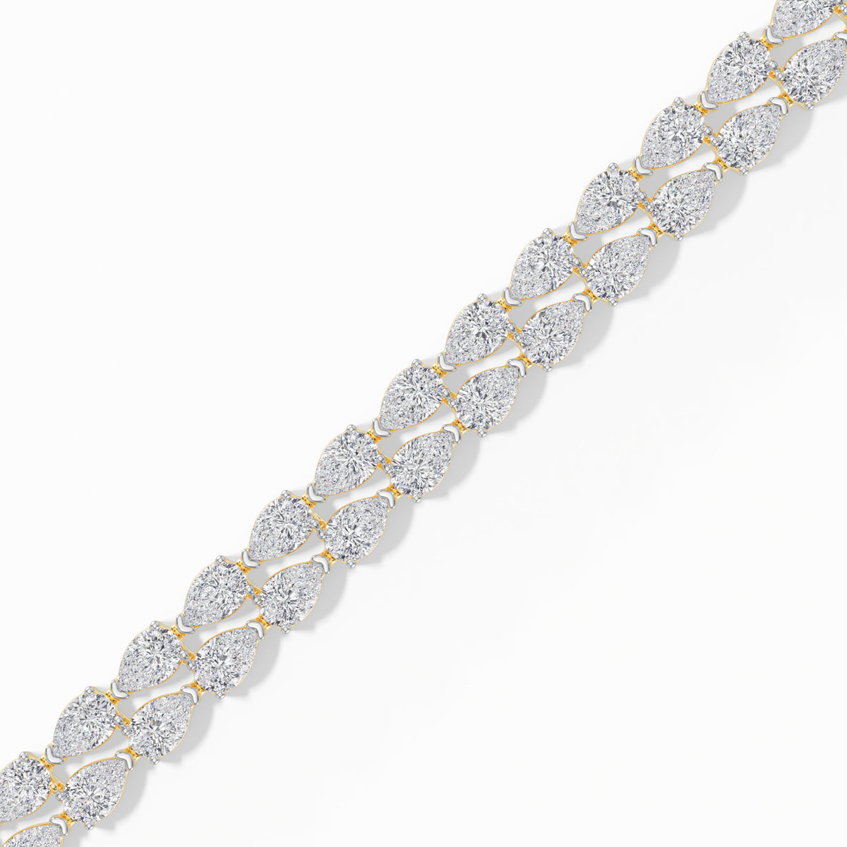Pear Lab Grown Diamond Cluster Tennis Lumora Bracelet 