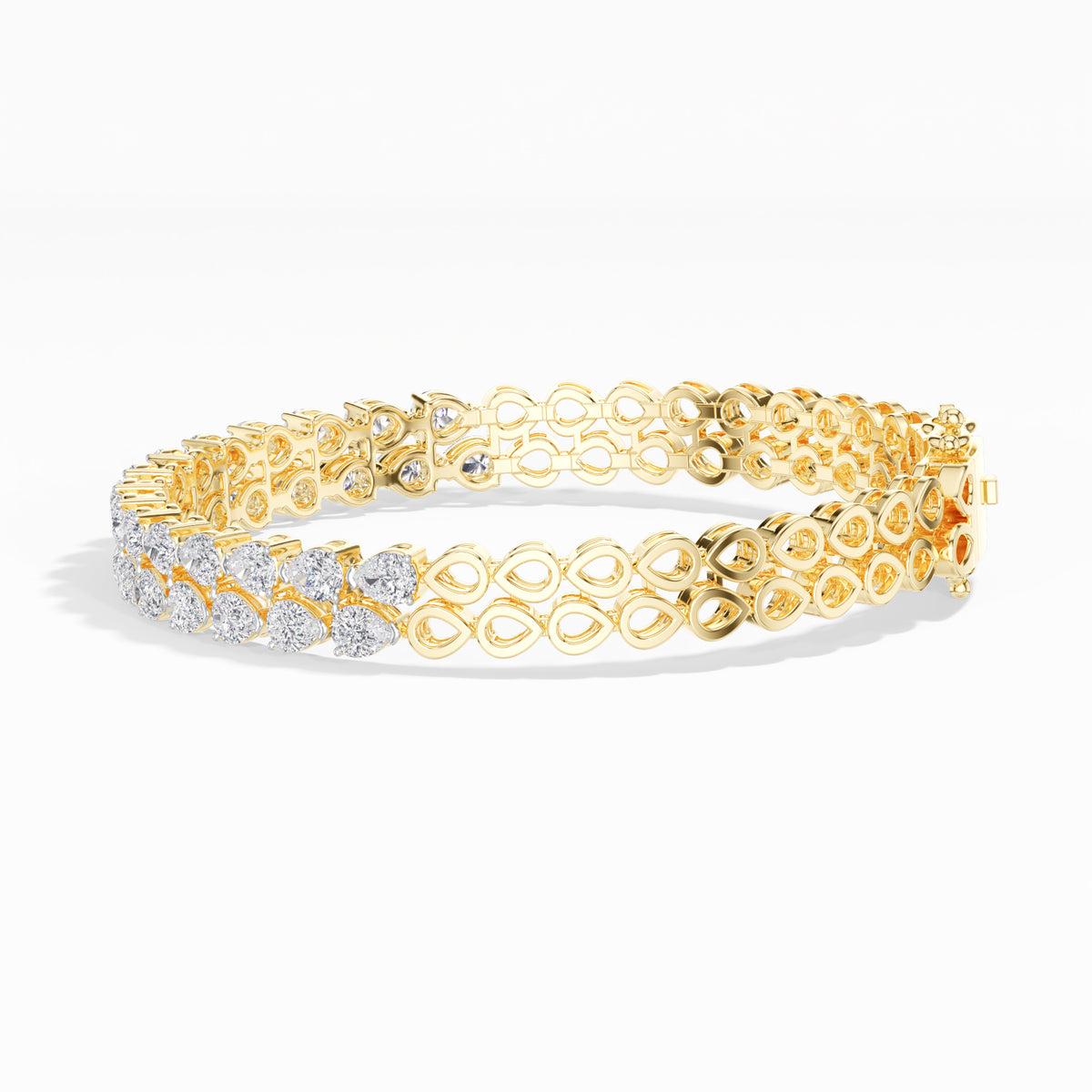 Pear Lab Grown Diamond Cluster Tennis Lumora Bracelet 