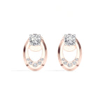 Round Lab Grown Diamond Flush-Set Stud Noven Earrings