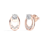 Round Lab Grown Diamond Flush-Set Stud Noven Earrings