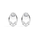 Round Lab Grown Diamond Flush-Set Stud Noven Earrings
