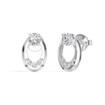 Round Lab Grown Diamond Flush-Set Stud Noven Earrings