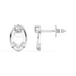 Round Lab Grown Diamond Flush-Set Stud Noven Earrings