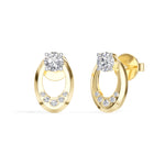 Round Lab Grown Diamond Flush-Set Stud Noven Earrings