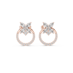 Gold Marquise Floral Halo Pave Lab Grown Diamond Kylen Earring